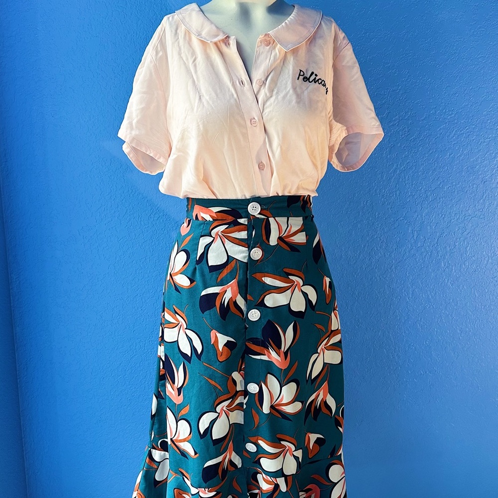 Modcloth Radiant Array Ruffled A-Line Floral Midi… - image 6